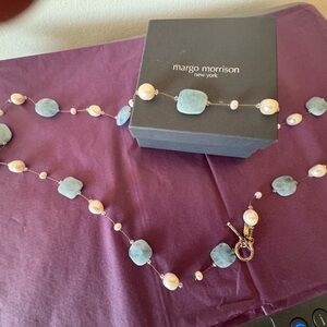 MARGO MORRISON VINTAGE ICE BLUE 36" NECKLACE